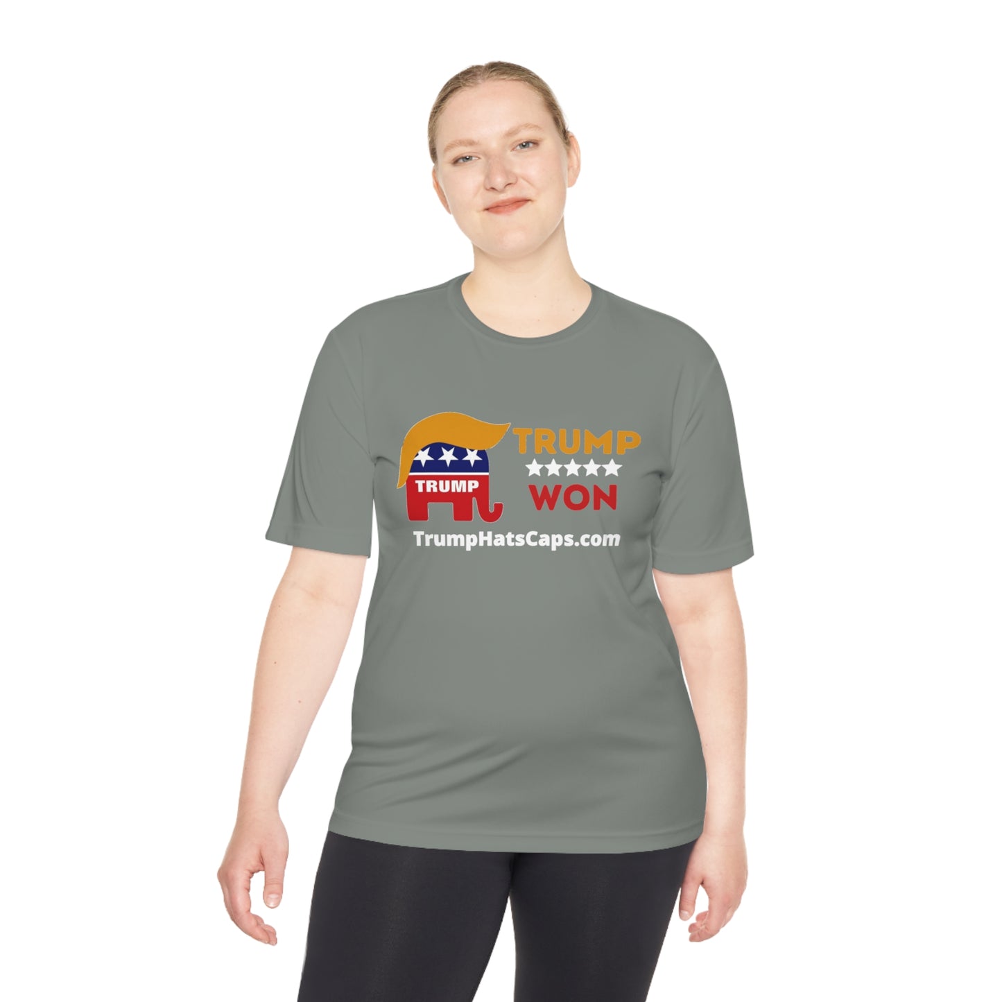 Trump Won TrumpHatsCaps.com Men's Woman's Moisture Wicking Tee