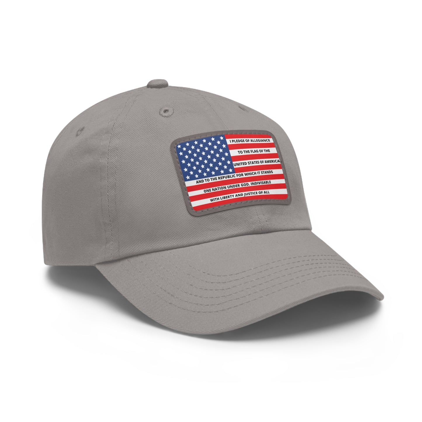 Pledge of Allegiance to the Flag of United States of America Mom and Dad Hat with Leather Patch