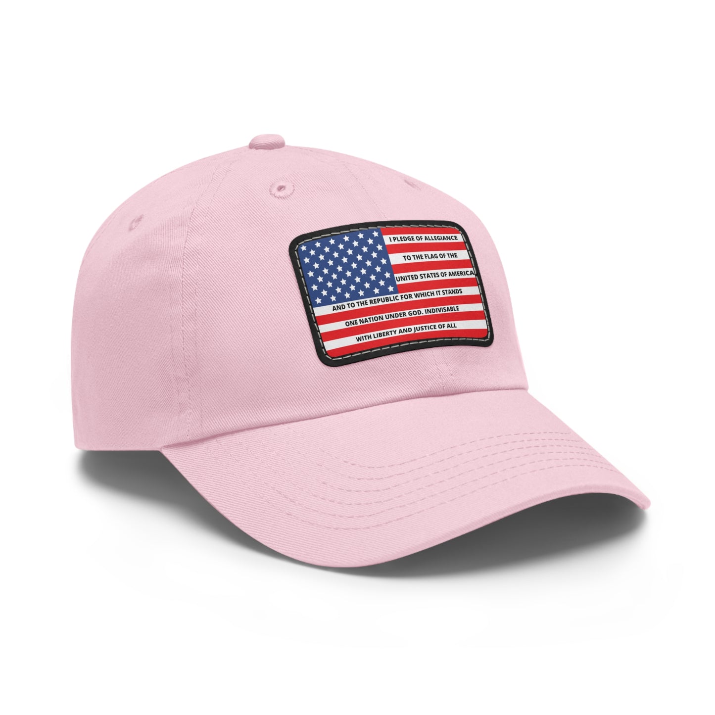 Pledge of Allegiance to the Flag of United States of America Mom and Dad Hat with Leather Patch