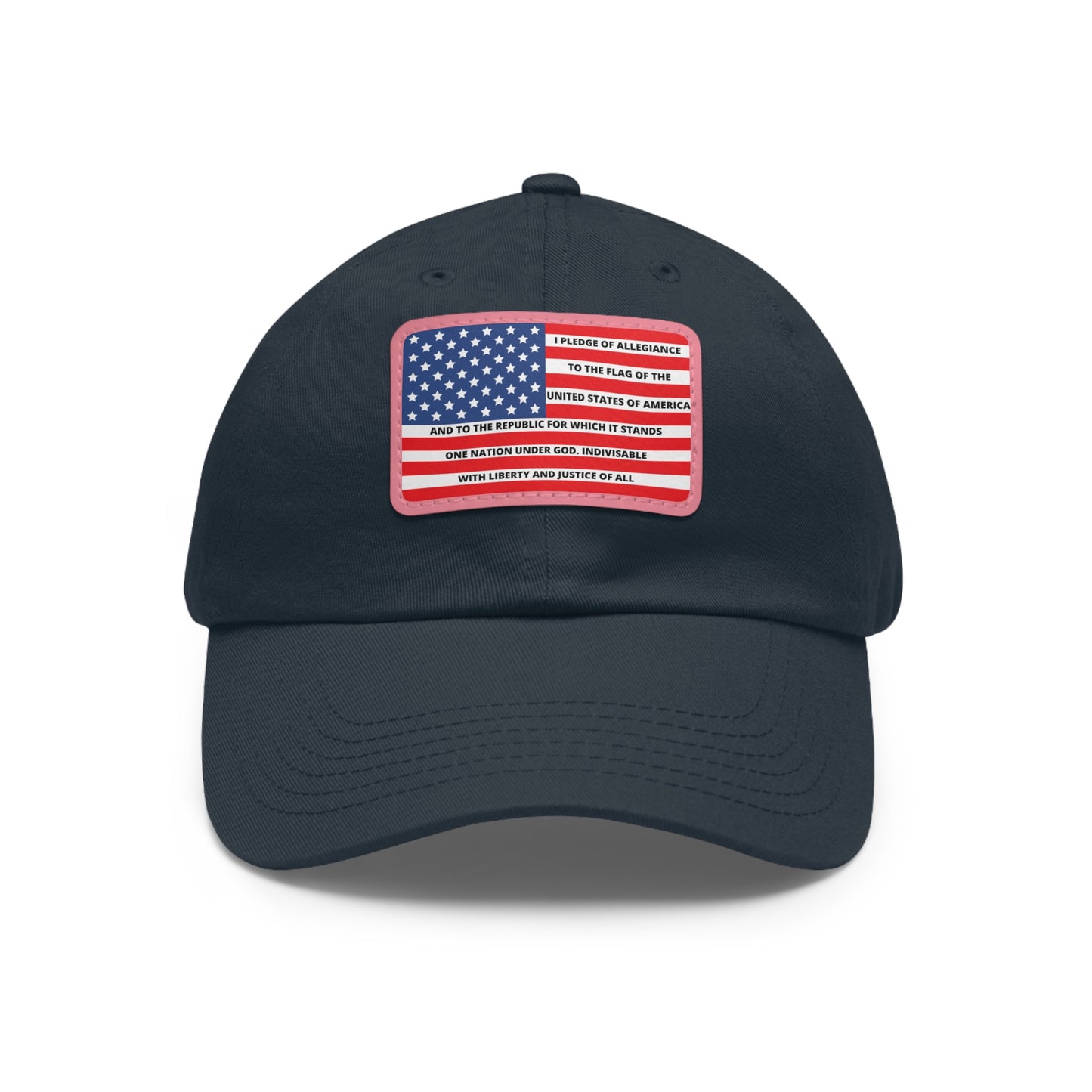 Pledge of Allegiance to the Flag of United States of America Mom and Dad Hat with Leather Patch