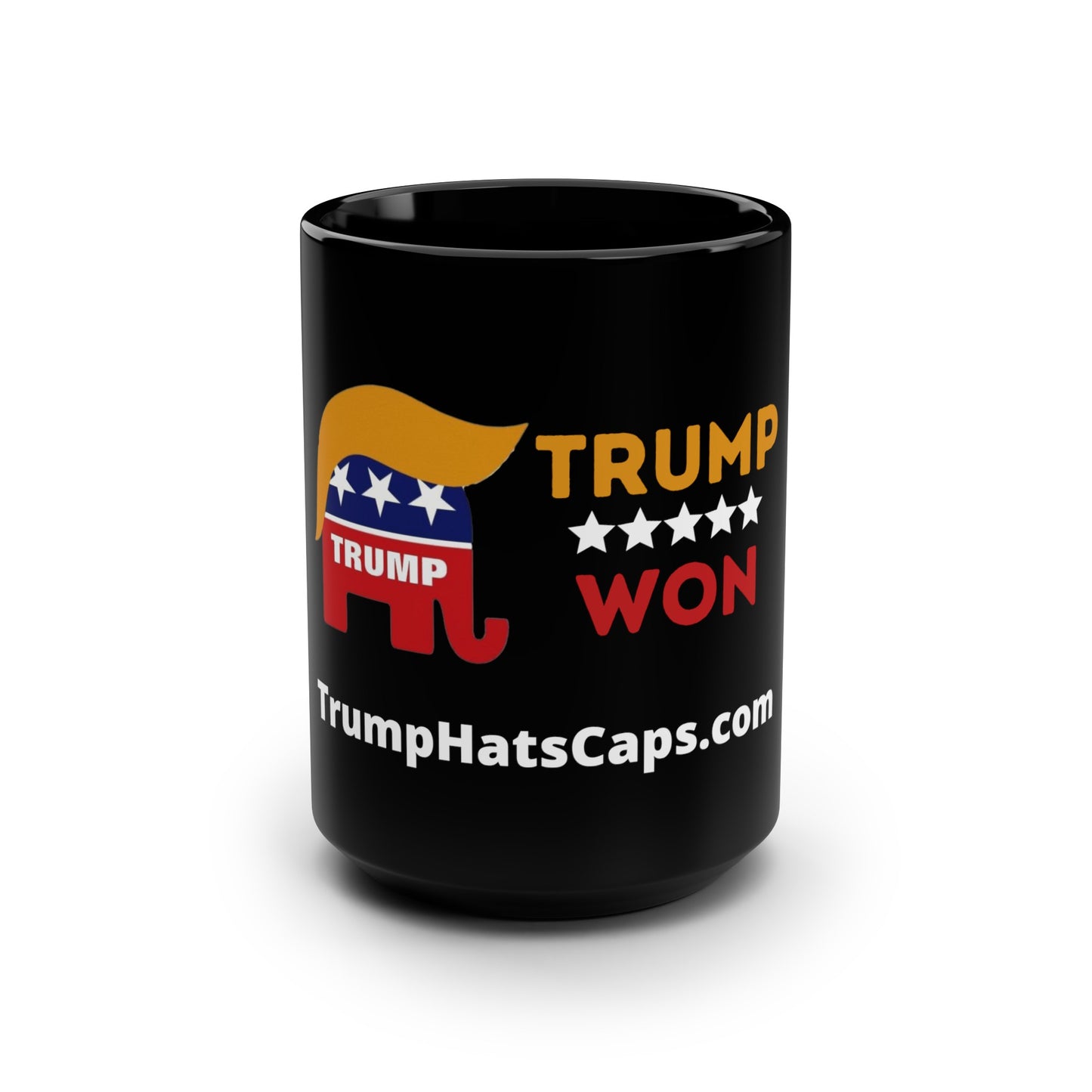 Trump Won Black Mug, 15oz