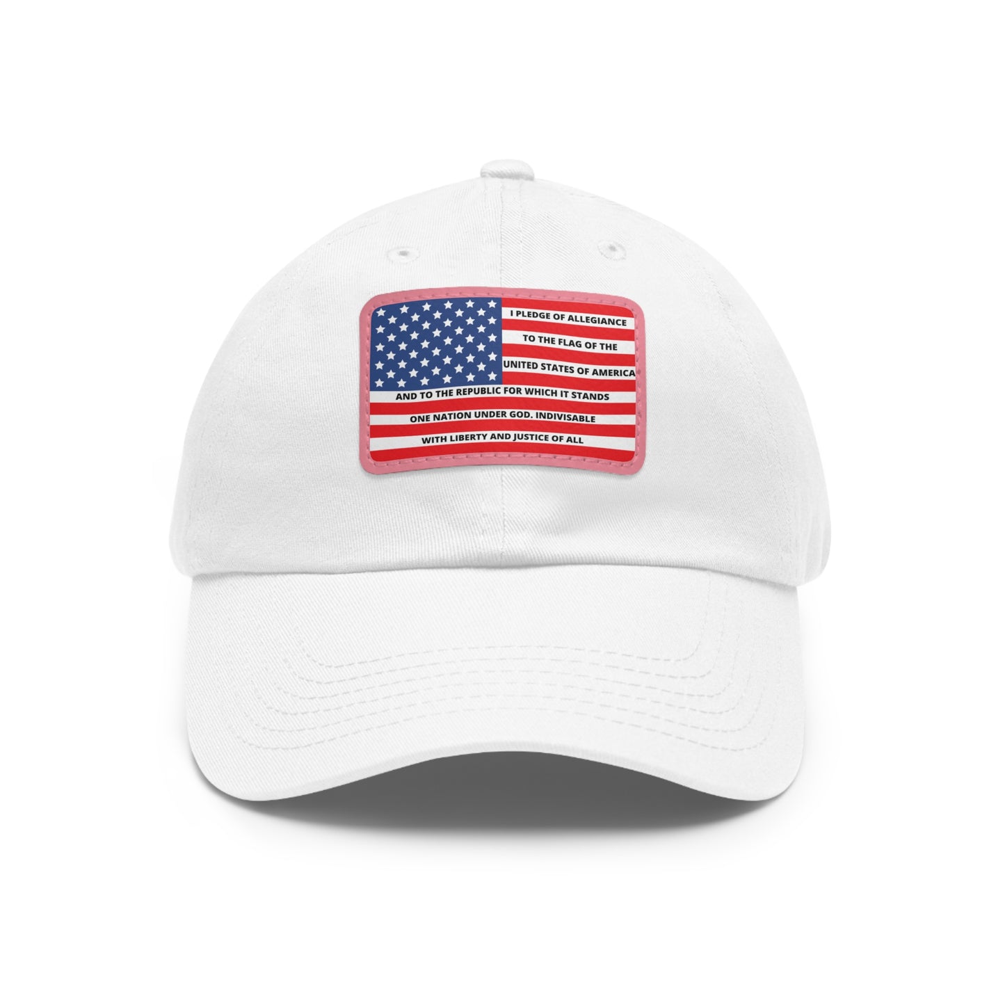 Pledge of Allegiance to the Flag of United States of America Mom and Dad Hat with Leather Patch