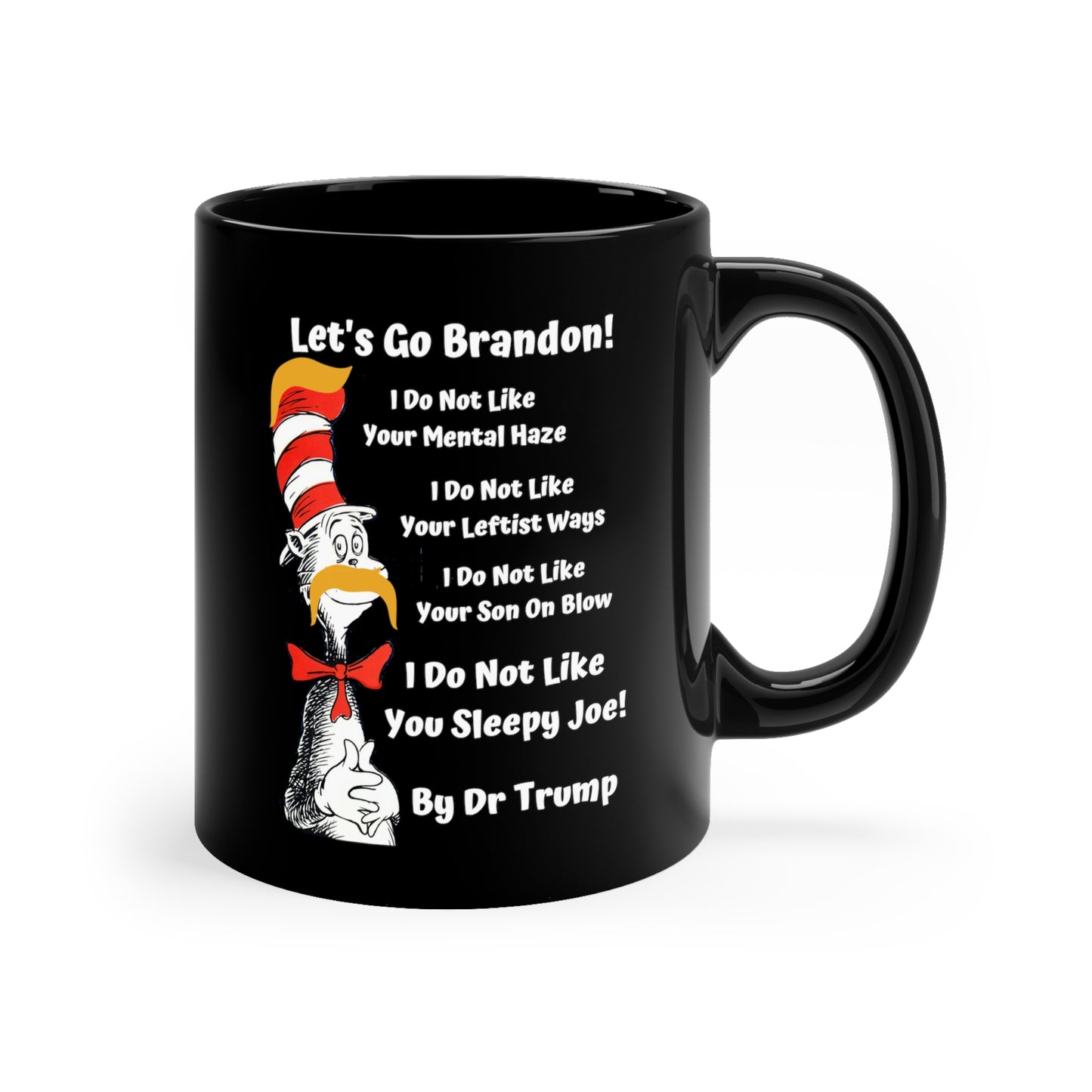 Dr Seuss Trump Black Mug 11oz - Let's Go Brandon