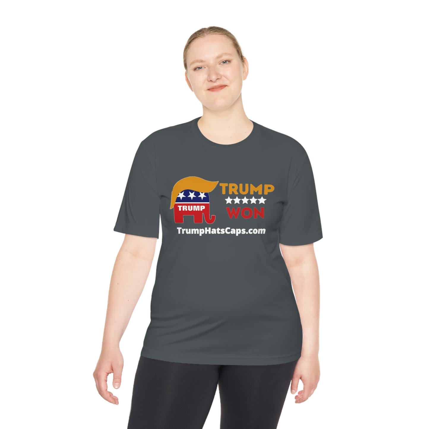 Trump Won TrumpHatsCaps.com Men's Woman's Moisture Wicking Tee