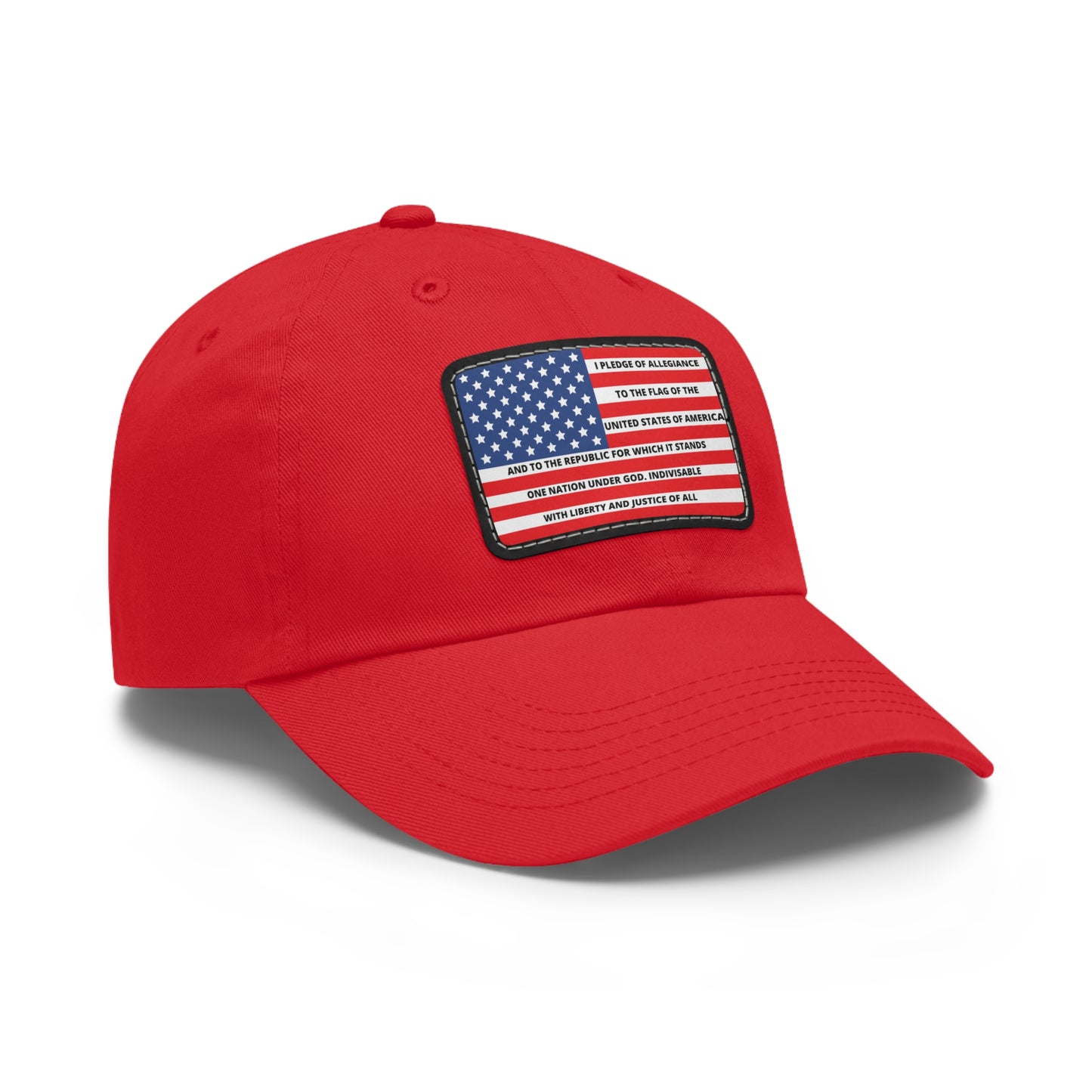 Pledge of Allegiance to the Flag of United States of America Mom and Dad Hat with Leather Patch