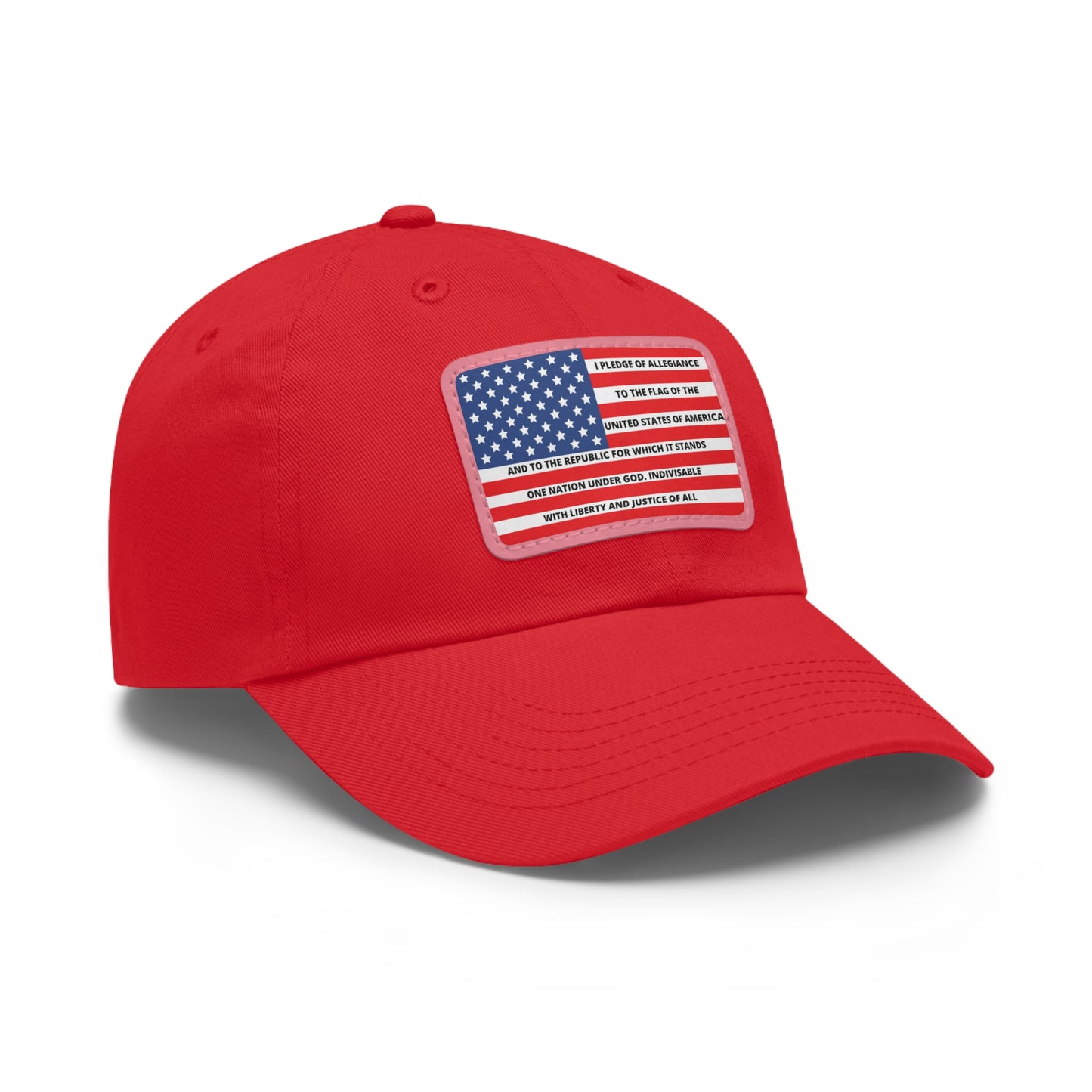 Pledge of Allegiance to the Flag of United States of America Mom and Dad Hat with Leather Patch