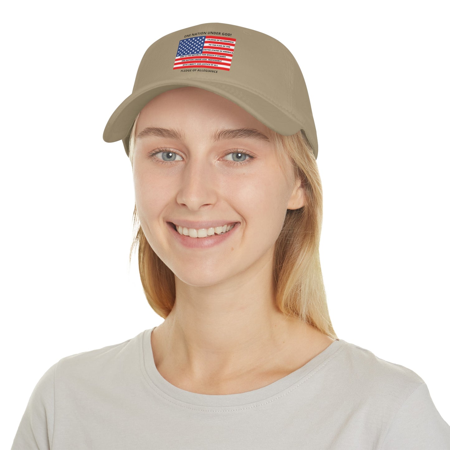 Pledge of Allegiance One Nation under GOD! Low Profile Baseball Cap