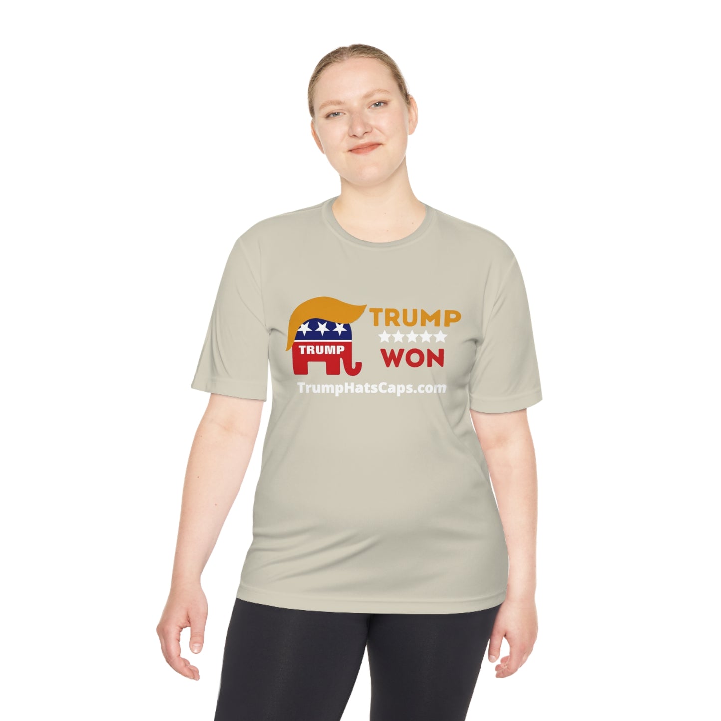 Trump Won TrumpHatsCaps.com Men's Woman's Moisture Wicking Tee