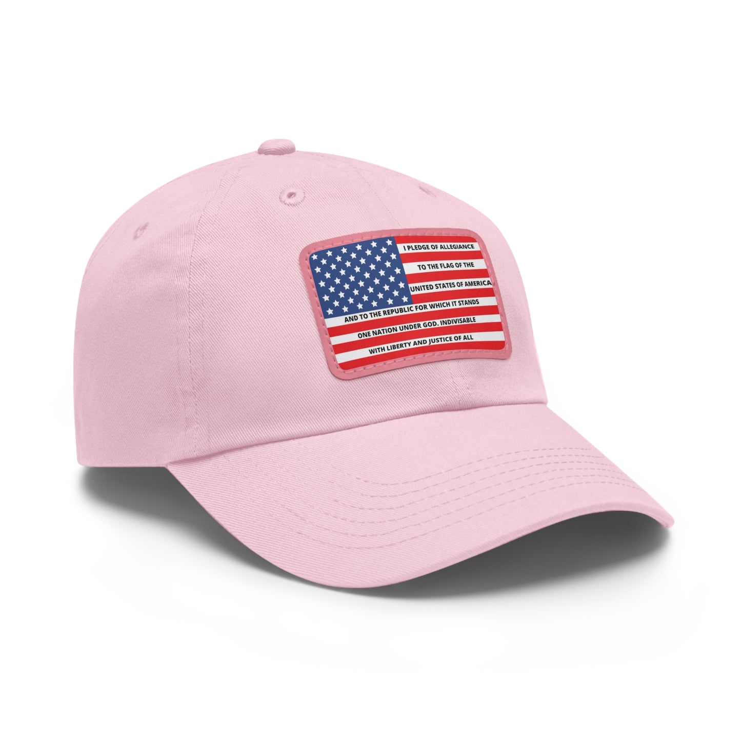 Pledge of Allegiance to the Flag of United States of America Mom and Dad Hat with Leather Patch