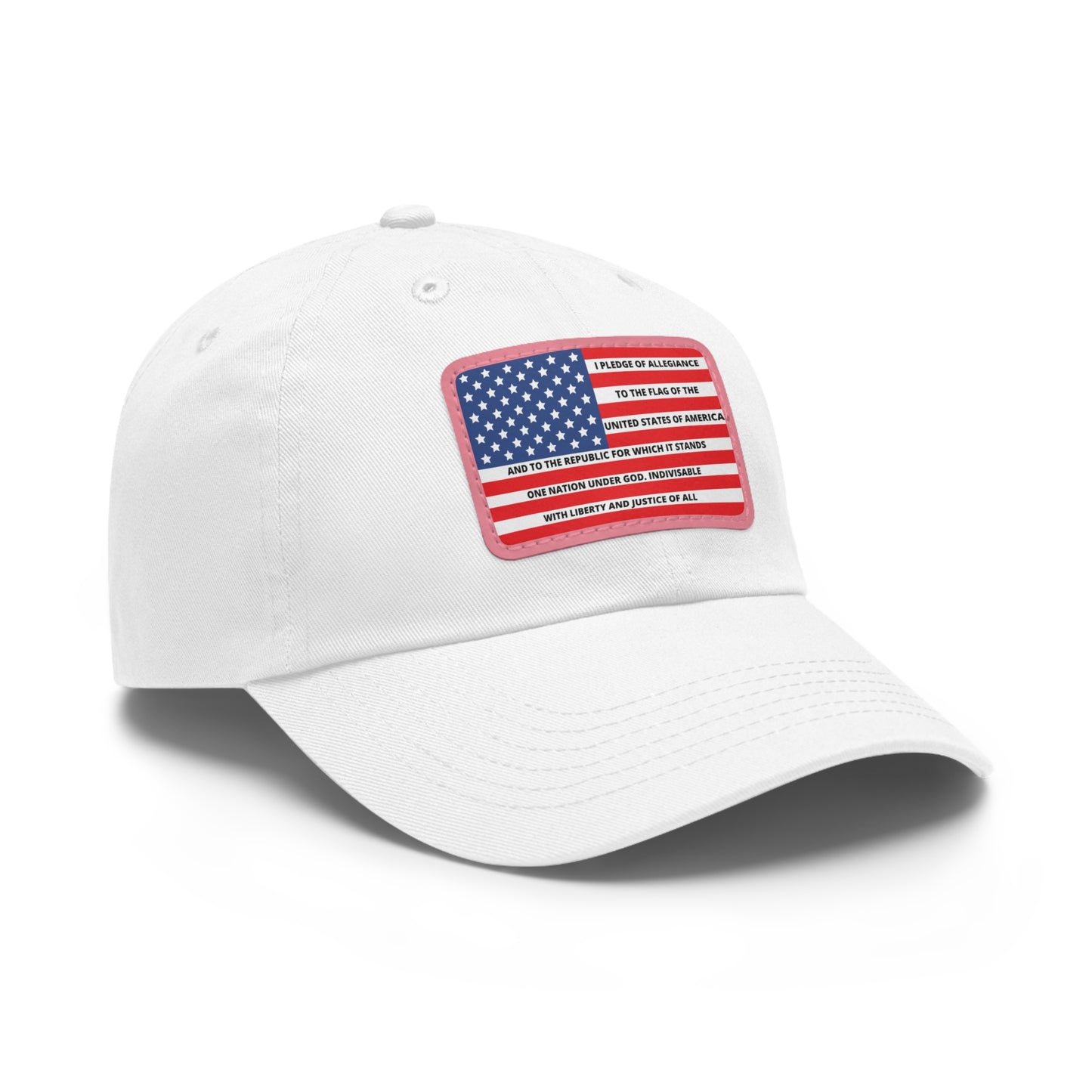 Pledge of Allegiance to the Flag of United States of America Mom and Dad Hat with Leather Patch