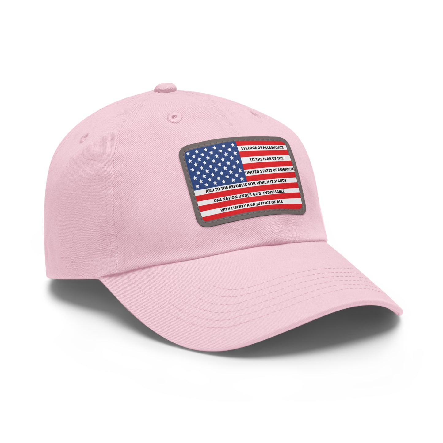 Pledge of Allegiance to the Flag of United States of America Mom and Dad Hat with Leather Patch