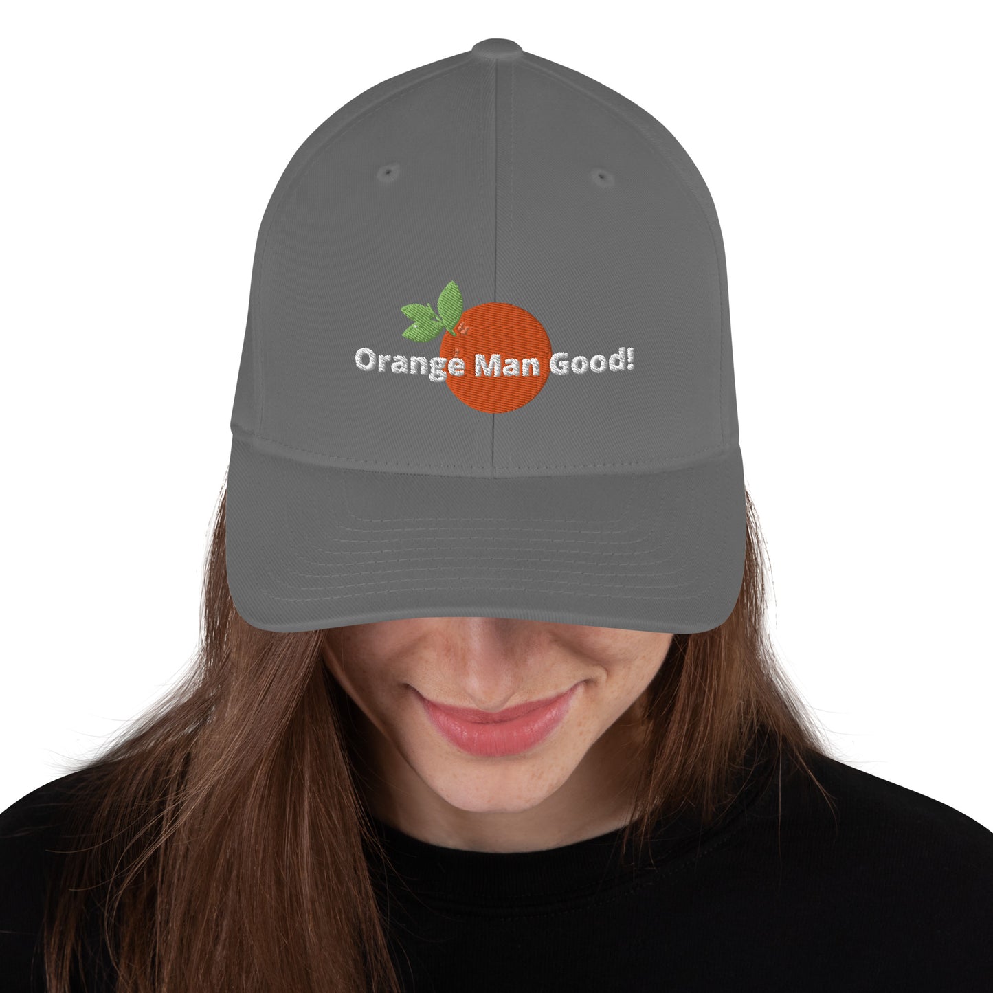 Orange Man Good! Structured Twill Cap DJT #TrumpWon (TrumpHatsCaps.com) on Back