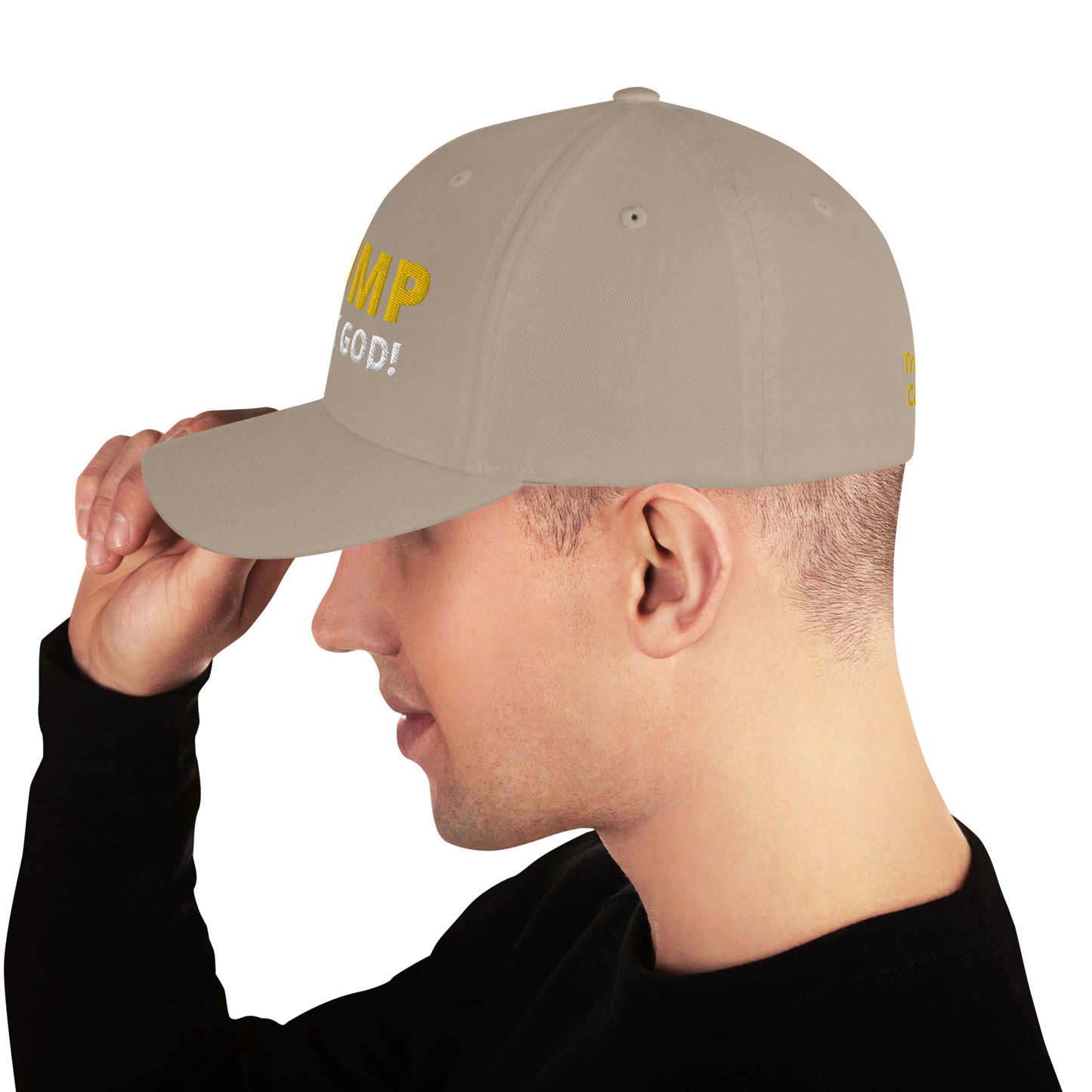 TRUMP Thank GOD! - Structured Twill Cap - Back TrumpHatsCaps.com