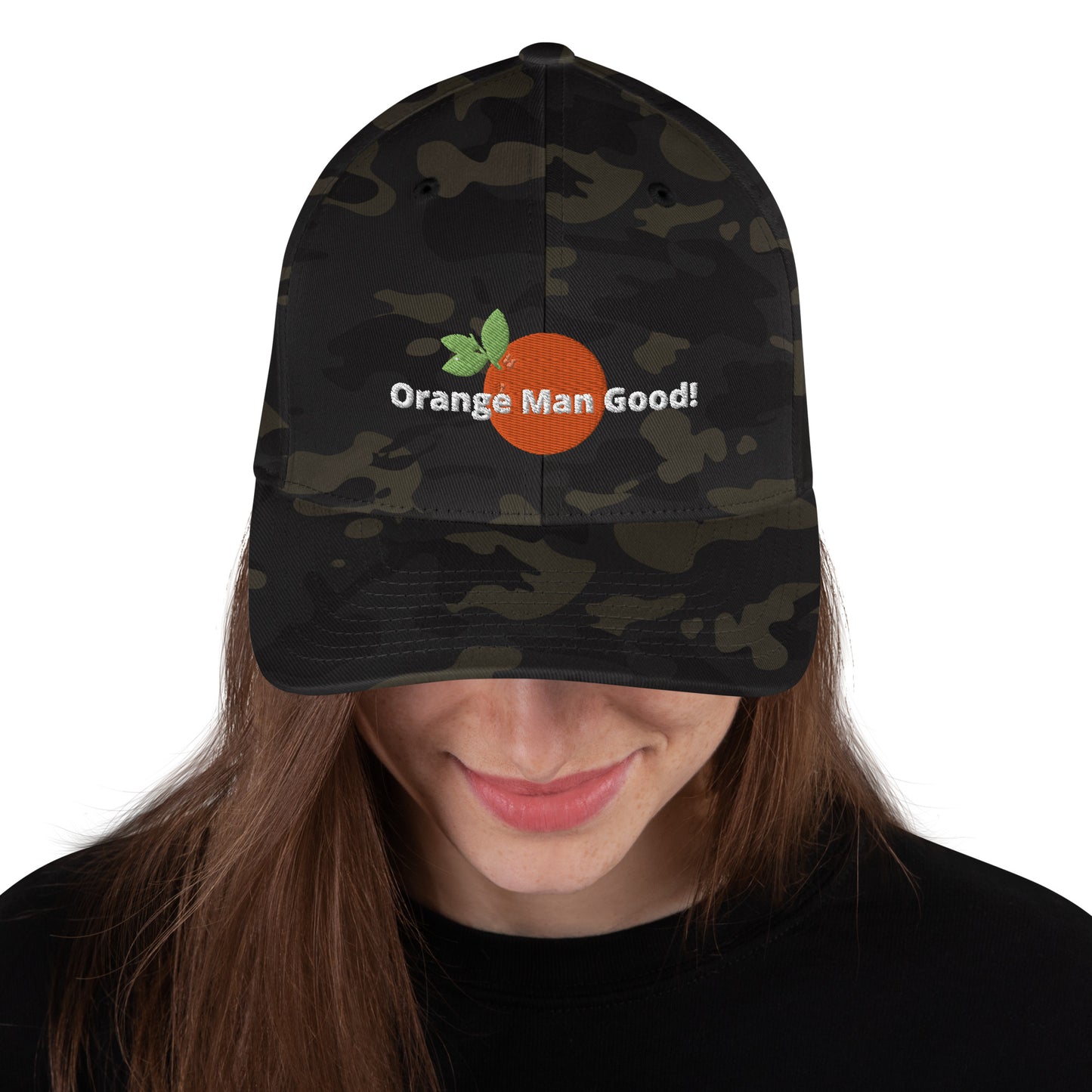 Orange Man Good! Structured Twill Cap DJT #TrumpWon (TrumpHatsCaps.com) on Back