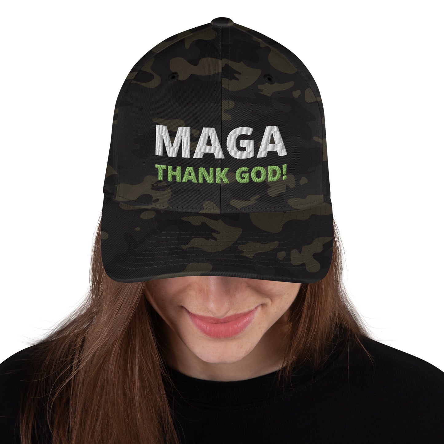 MAGA Thank GOD / Print on 4 Sides / 45 / 47 / Thank You Jesus / Structured Twill Cap