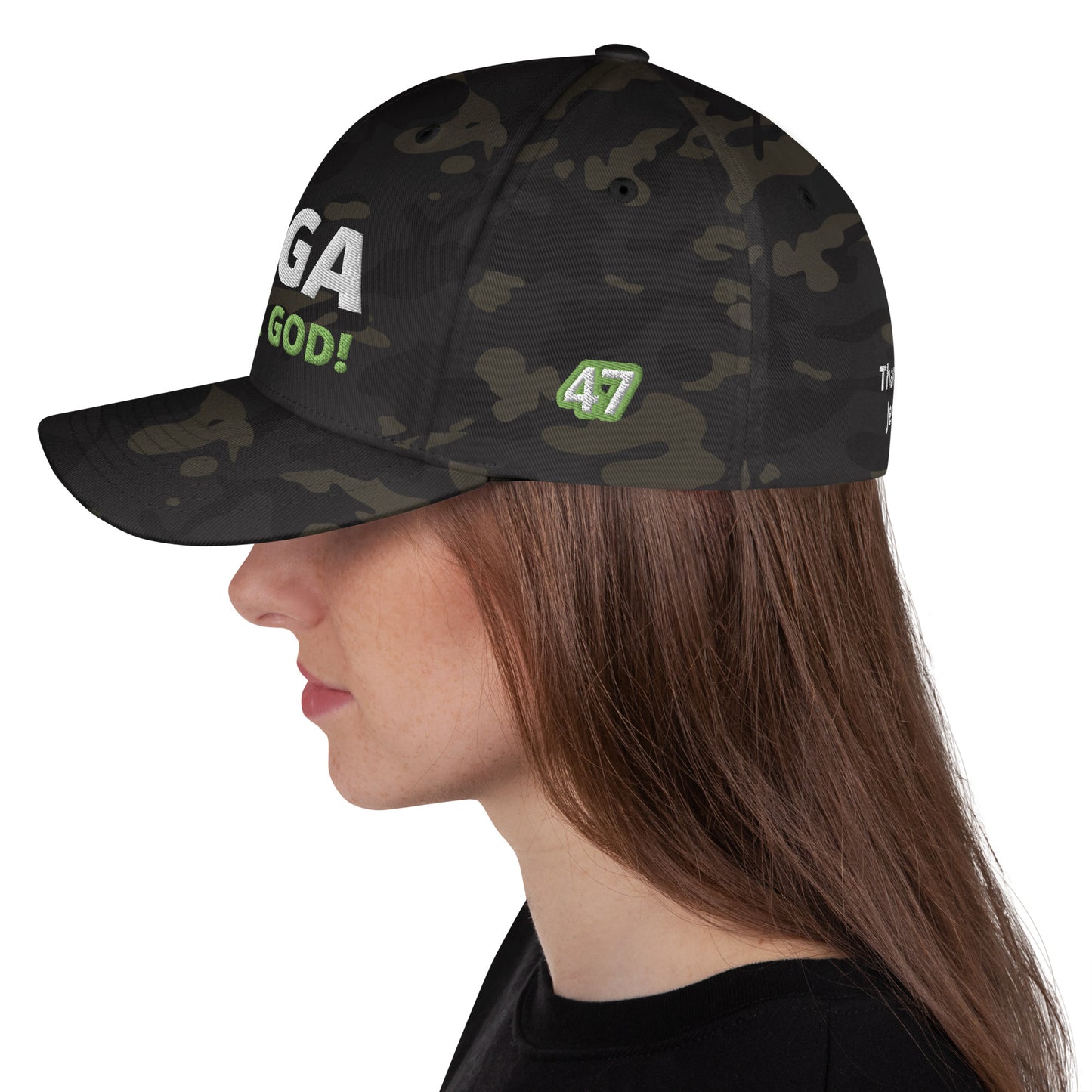 MAGA Thank GOD / Print on 4 Sides / 45 / 47 / Thank You Jesus / Structured Twill Cap