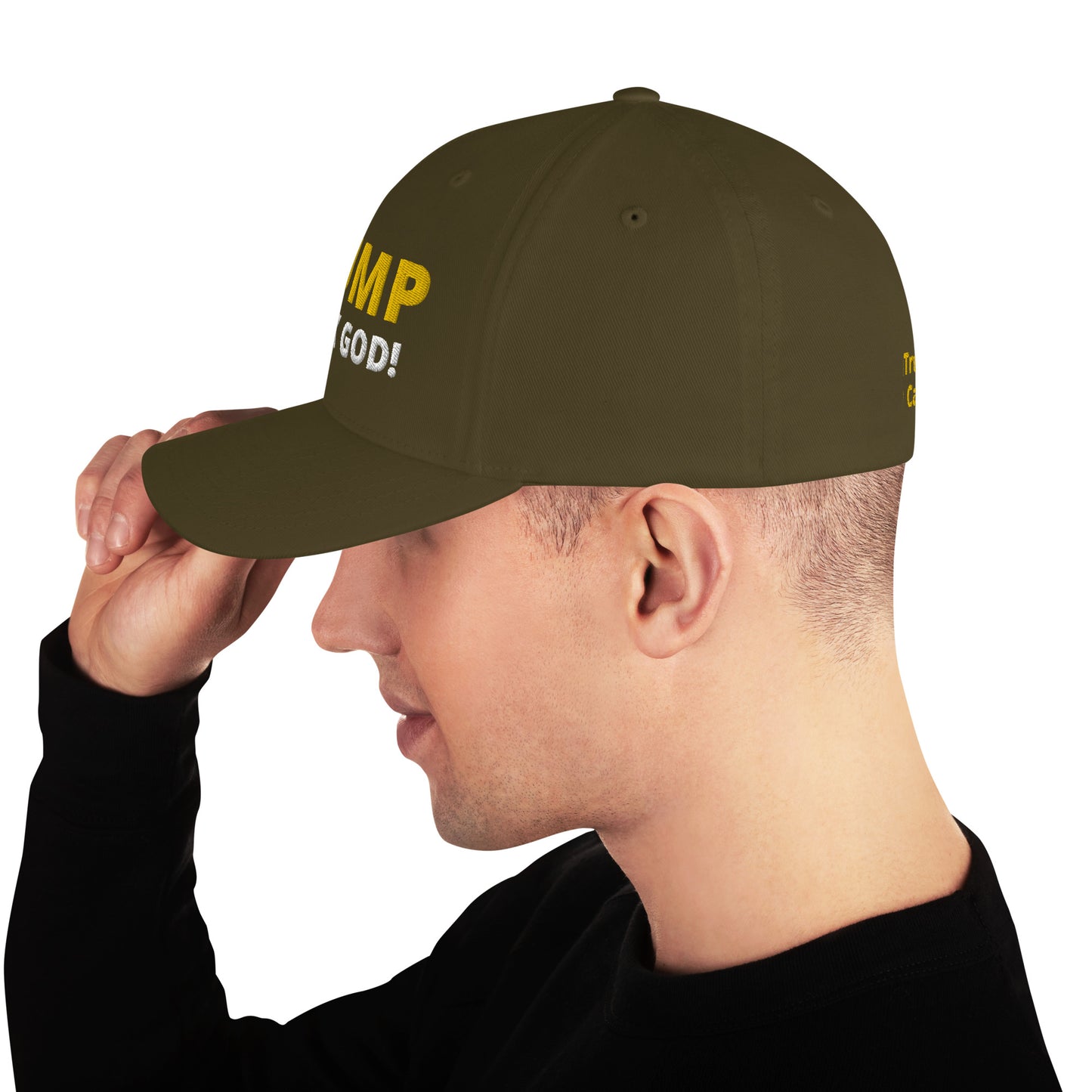 TRUMP Thank GOD! - Structured Twill Cap - Back TrumpHatsCaps.com