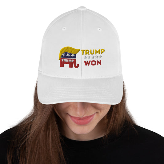 Trump Won Structured Twill Cap (TrumpHatsCaps.com on Back)