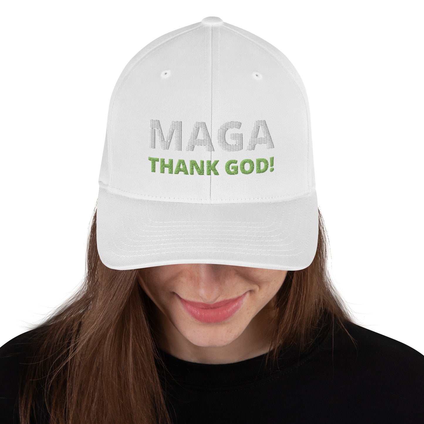 MAGA Thank GOD / Print on 4 Sides / 45 / 47 / Thank You Jesus / Structured Twill Cap