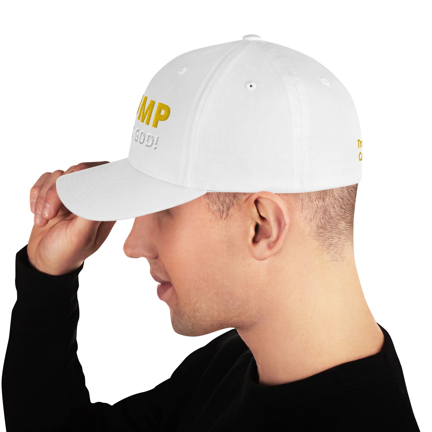 TRUMP Thank GOD! - Structured Twill Cap - Back TrumpHatsCaps.com