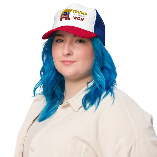 Trump Won 2020 Election Foam trucker hat